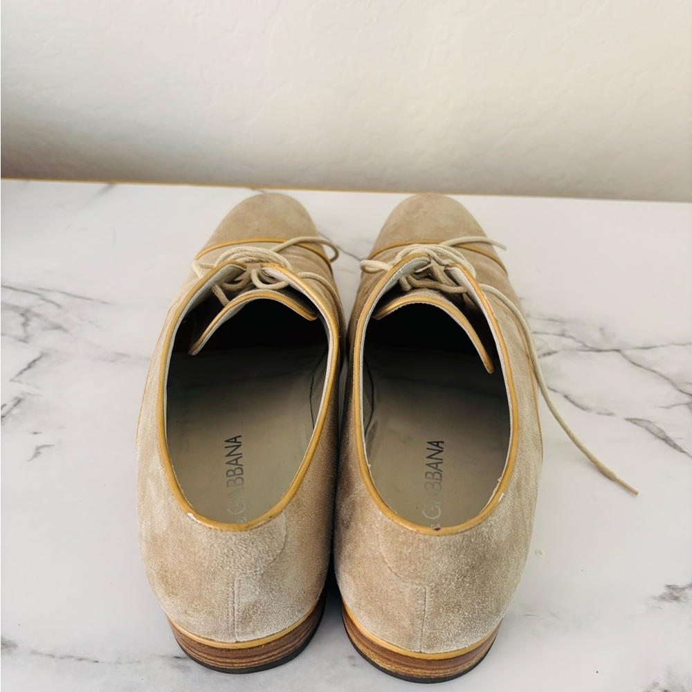 Dolce & Gabbana Tan Suede Derby Oxfords - Picture 5 of 8